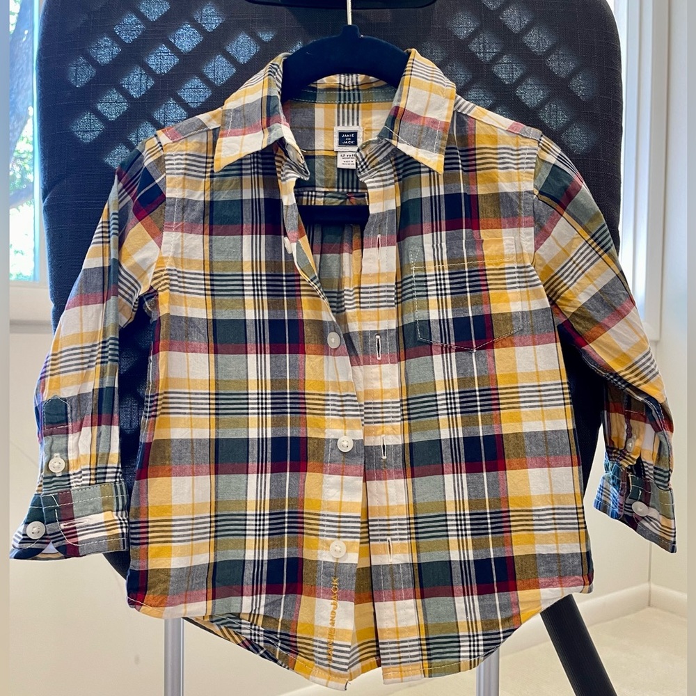 Janie & Jack 12-18 months plaid button up